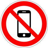 Verboden voor smartphones sticker 150 mm