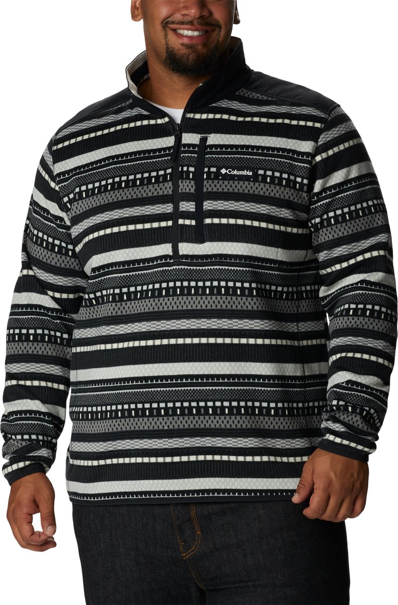 Columbia Sweater Weather II Fleece Vest Heren Volwassenen Shark Apres Stripe Zwart