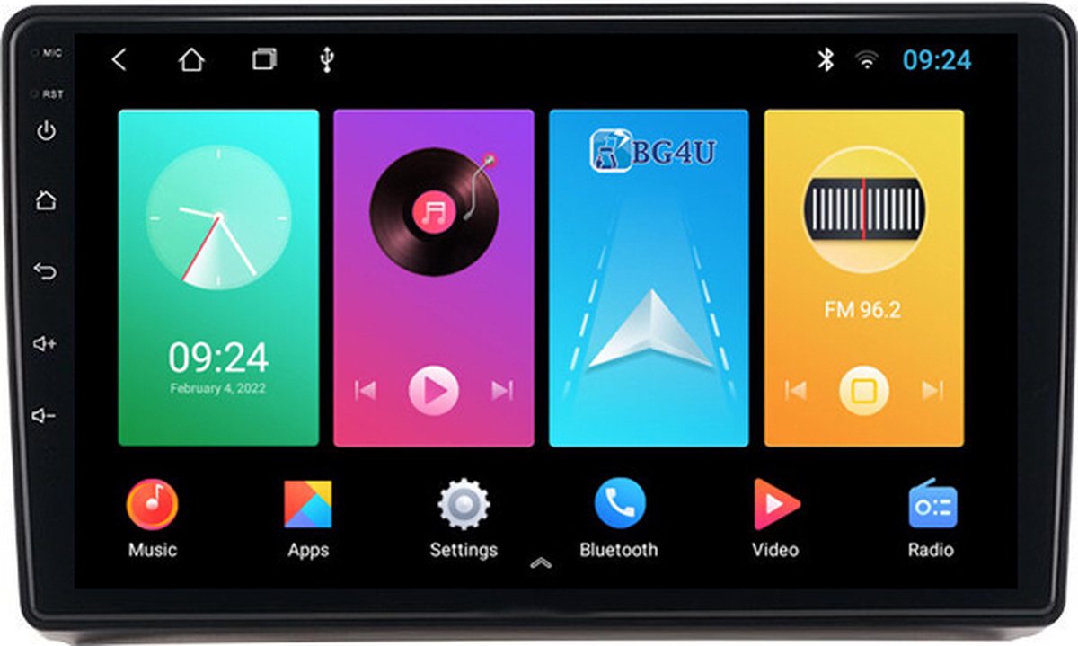 BG4U - Navigatie radio Dacia Duster 2014-2018, Android OS, Apple Carplay, 9 inch scherm, Canbus, GPS, Wifi, OBD2, Bluetooth, 3G/4G