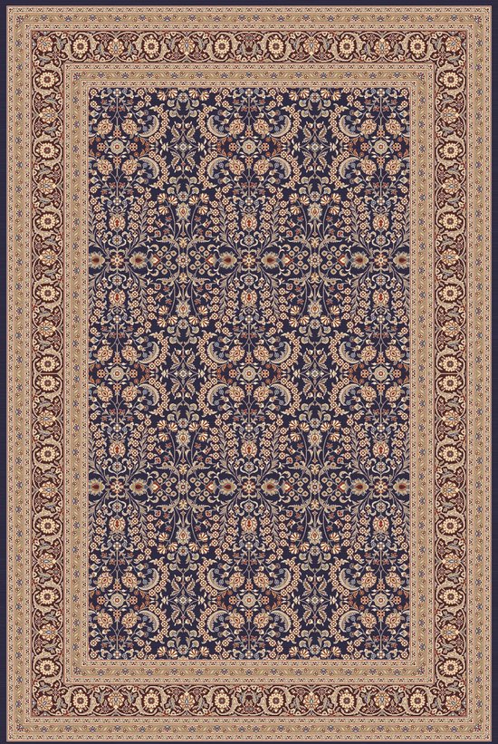 Tebriz 10004 - Gebloemd -Bedrukt tapijt op chenille stof - Vloerkleed - Antislip - Wasbaar - 160x230 cm.