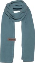 Knit Factory Liv Sjaal Dames - Katoenen sjaal - Langwerpige sjaal - Zwarte zomersjaal - Dames sjaal - Stone Green - 200x40 cm - Duurzaam & Milieuvriendelijk - 100% Biologisch katoen