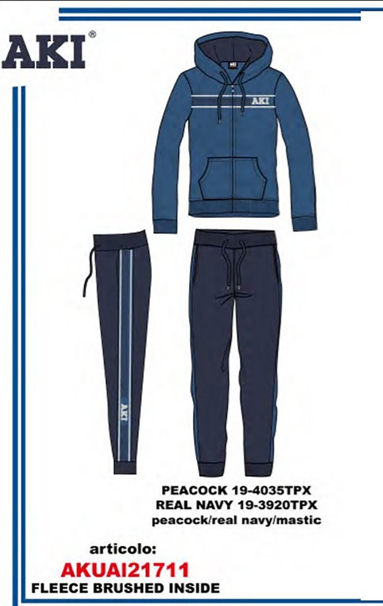 Italiaanse vrijetijd/training pak voor mannen in JEANS/BLAUW kleur vest en broek met capuchon maat XXL