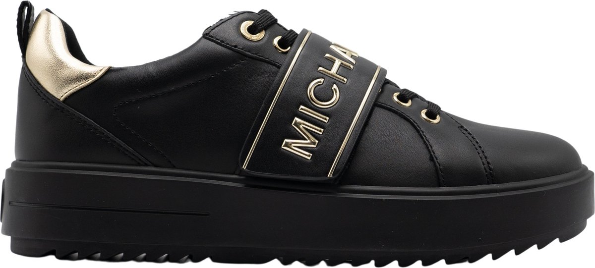 Michael Kors Emmett Strap Lace Up Dames Sneakers - Zwart - Maat 36
