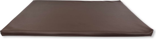 Foto: Topmast leatherlook benchkussen bruin 75 x 50 cm benchmat benchmatras spatwaterdicht hondenkussen