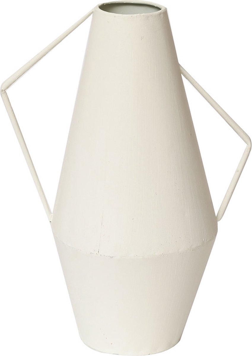 Vaas Cadiz Metaal 26cm wit