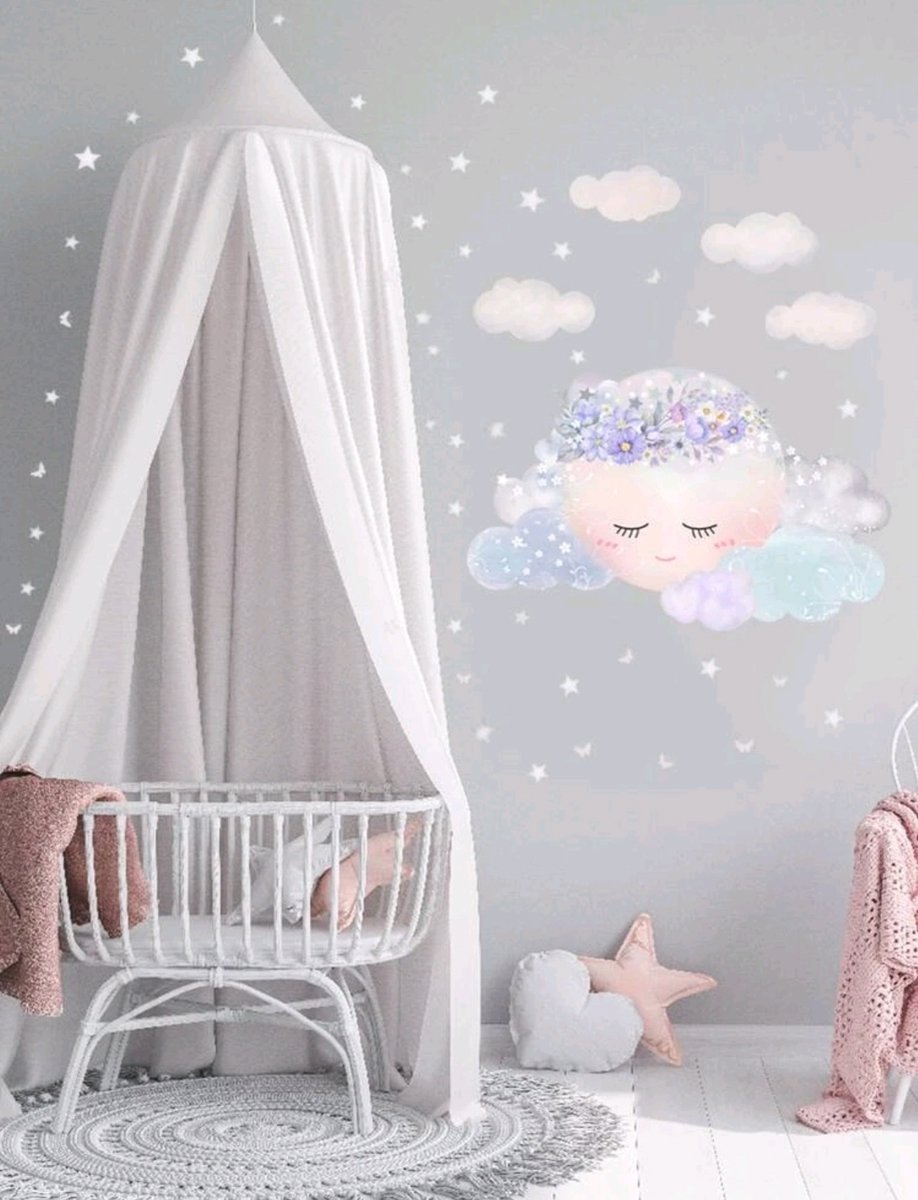 Muursticker baby kinderkamer wolkje