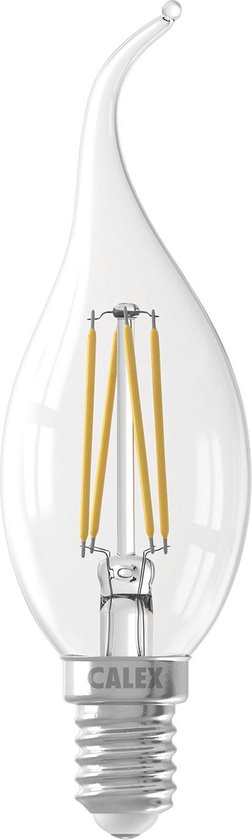 Calex - Led - Lampe bougie Tip 3.5W (25 W) E14 Transparent - Dimmable avec variateur Led - (2 pièces)