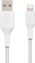 Belkin Braided iPhone Lightning naar USB kabel - 1m - wit