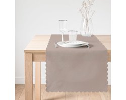 Bedrukt Velvet textiel Tafelloper - Runner 45x135 - Nertskleur - Tafellaken - Tafelkleed - Kleed