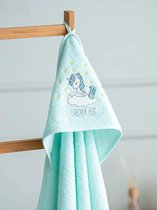 Unicorn Handdoek Badstof Badcape - LCW HOME - Baby Badjas - Babyshower - Baby Omslagdoek - met geborduurde details voor babyjongen 75x75 cm