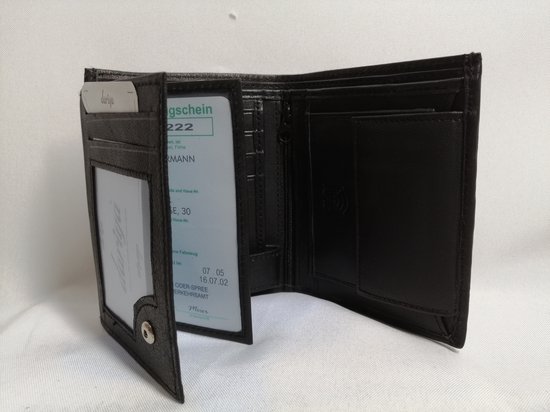 PORRASSO Mannen Portemonnee RFID Blokkeren Tri-fold PORRASSO Mannen Portemonnee RFID Blokkeren Tri-fold
