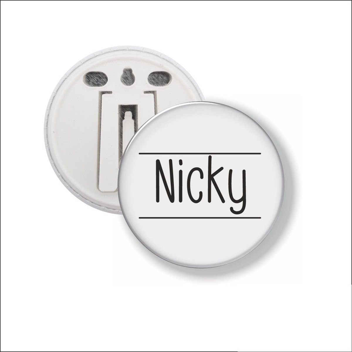Button Met Clip 58 MM - Nicky | bol