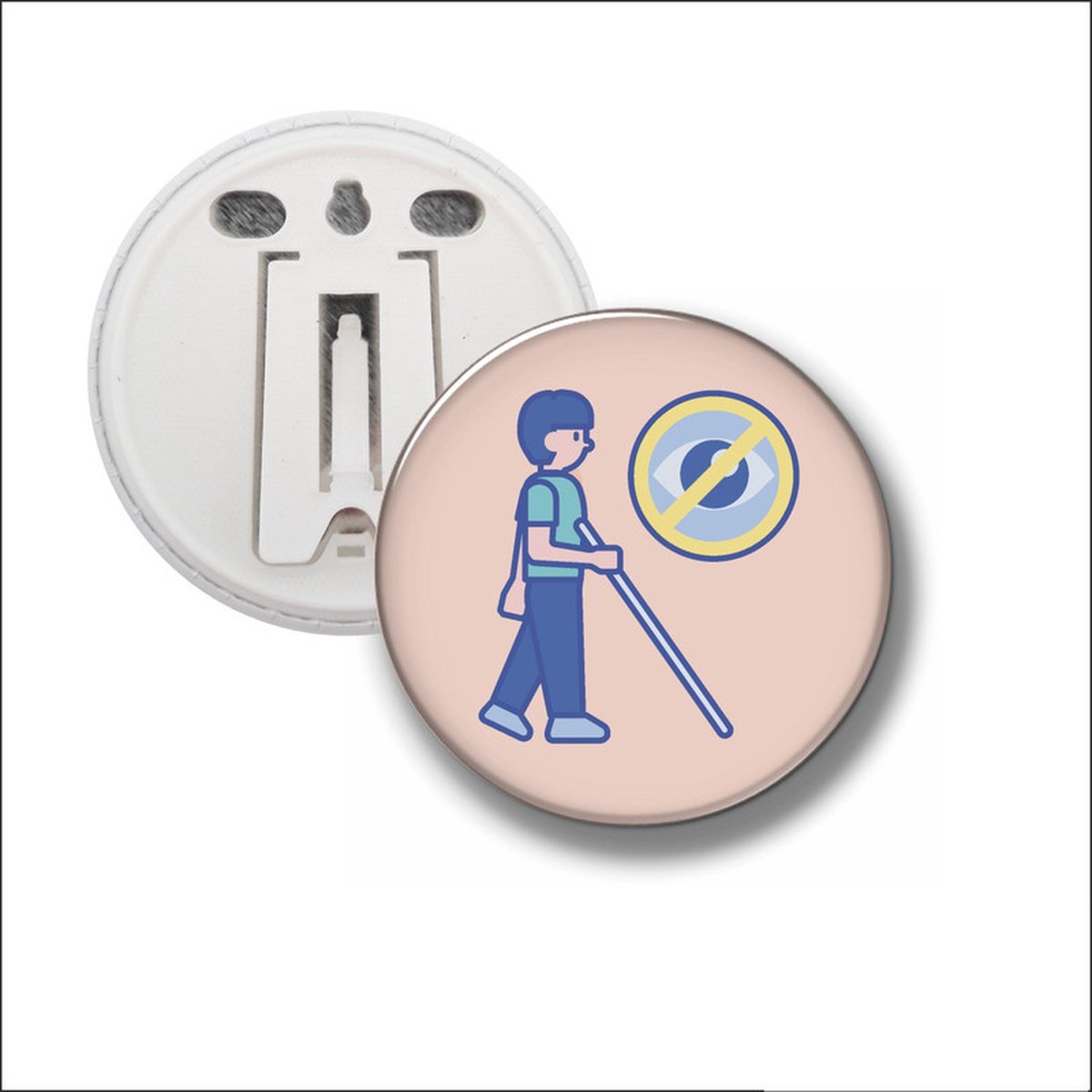 Button Met Clip 58 MM - Slechtziend