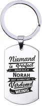 Niemand Is Perfect - Norah - RVS Sleutelhanger