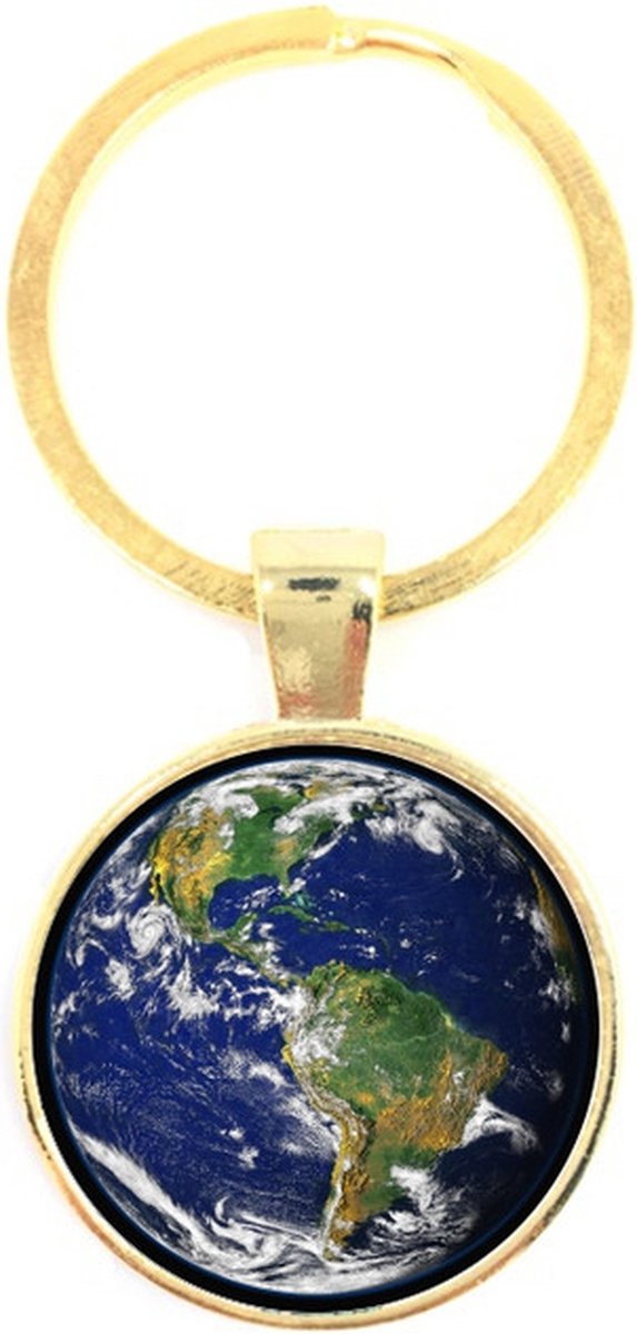 Sleutelhanger Glas - Wereld