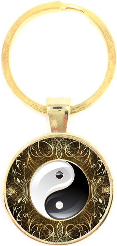 Sleutelhanger Glas - Yin Yang