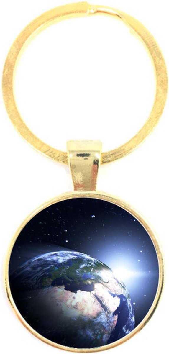 Sleutelhanger Glas - Wereld