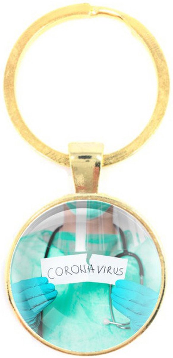 Sleutelhanger Glas - Coronavirus