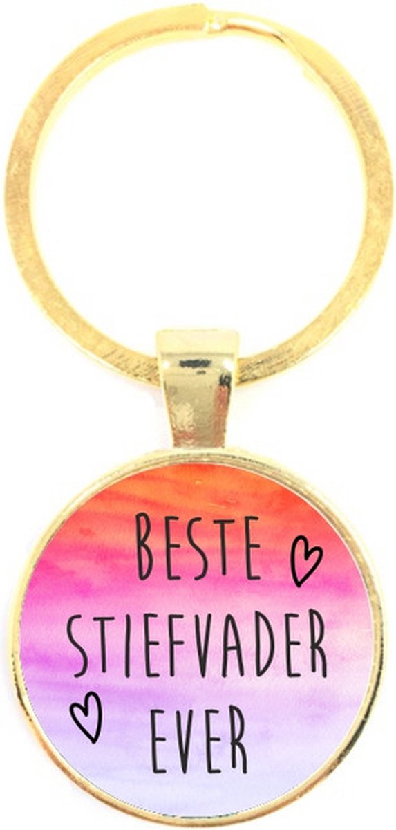 Sleutelhanger Glas - Beste Stiefvader Ever