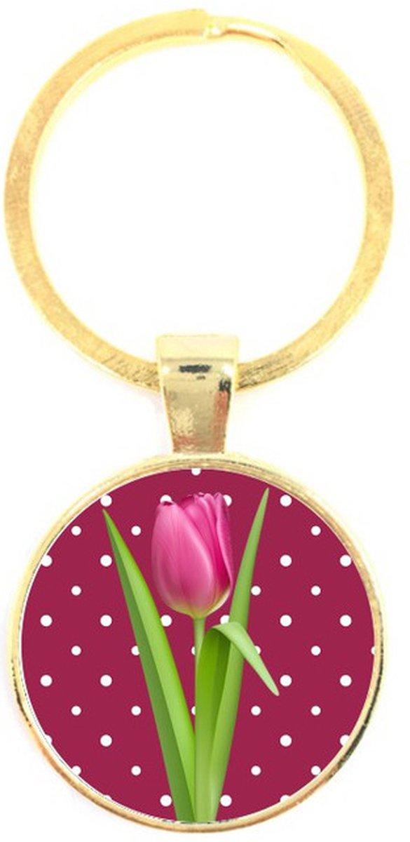 Sleutelhanger Glas - Tulp