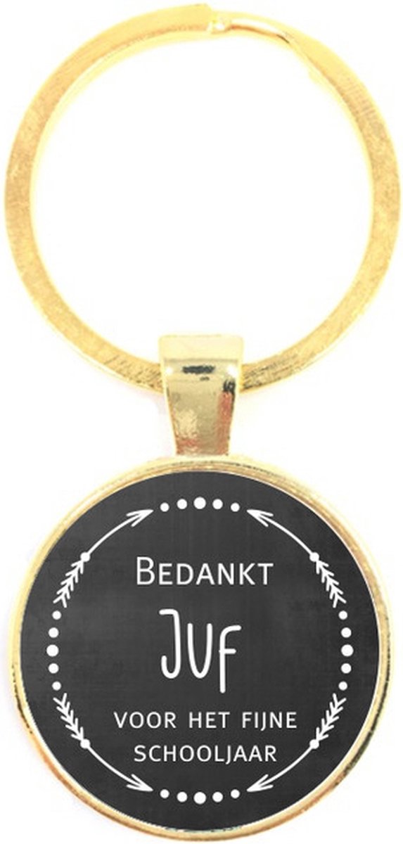 Sleutelhanger Glas - Bedankt Juf