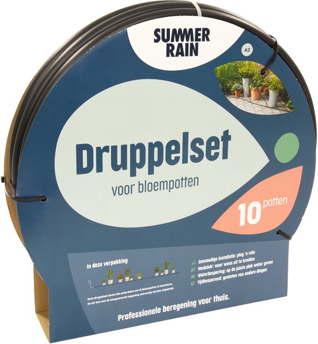 SummerRain druppelsysteem - druppelset voor balkon en terras - geschikt voor 10 bloempotten - professionele beregening voor thuis