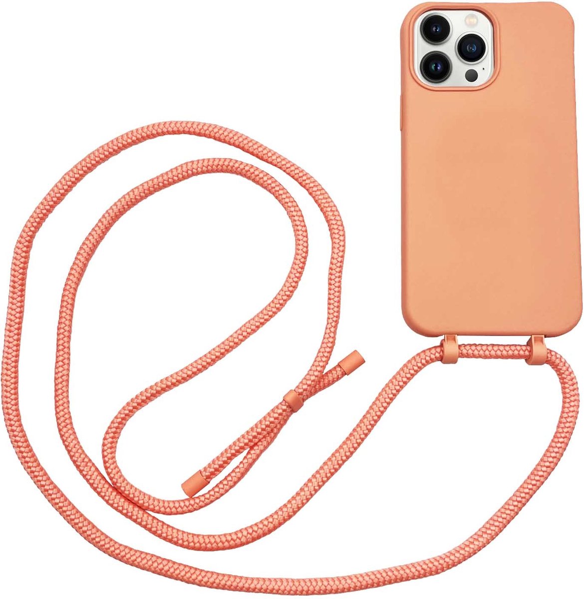 Høyde - Geschikt voor iPhone 13 Pro - Telefoonhoes met koord - Oranje