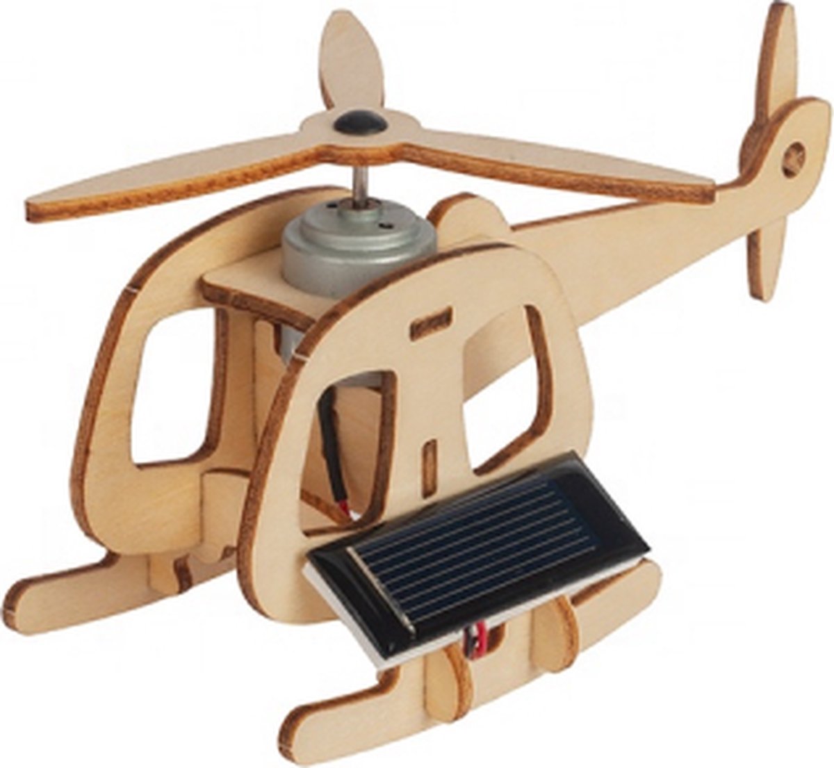 Kit de Jouet Solaire Mini Hélicoptère en Bois : HélioBil