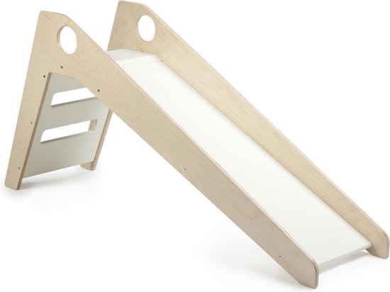 MAMOI® Klimrek voor binnen, klimdriehoek met glijbaan hout, baby