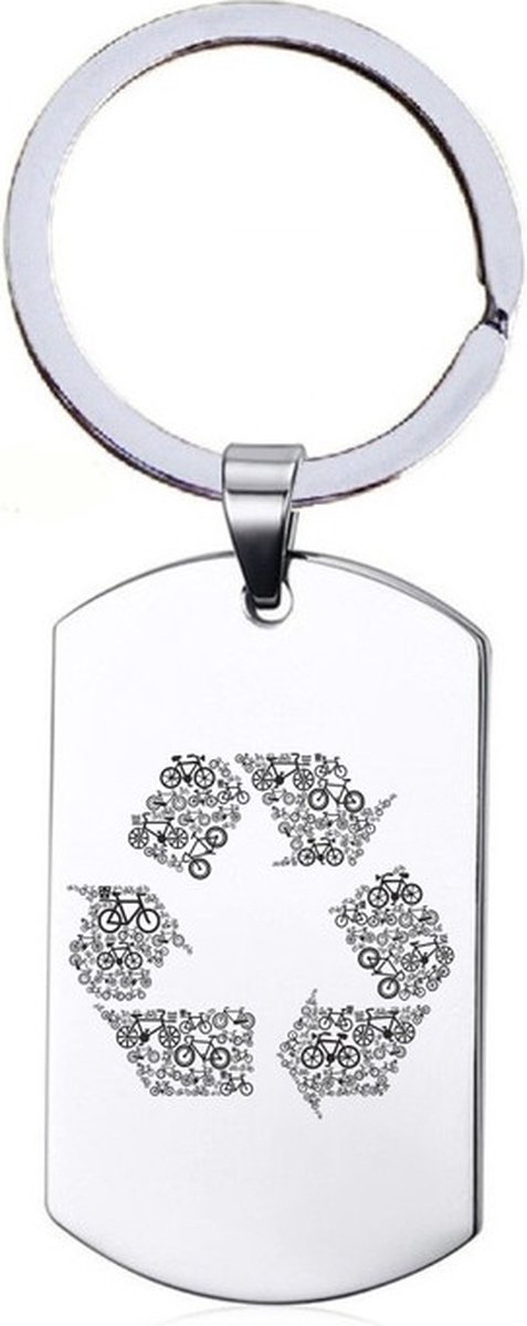 Sleutelhanger RVS - Recycling