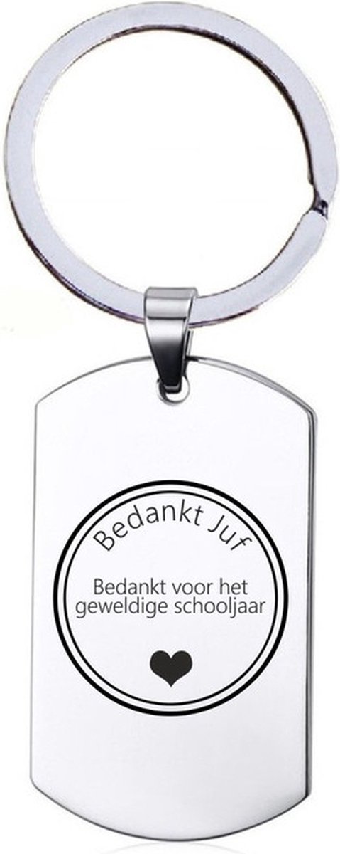 Sleutelhanger RVS - Bedankt Juf
