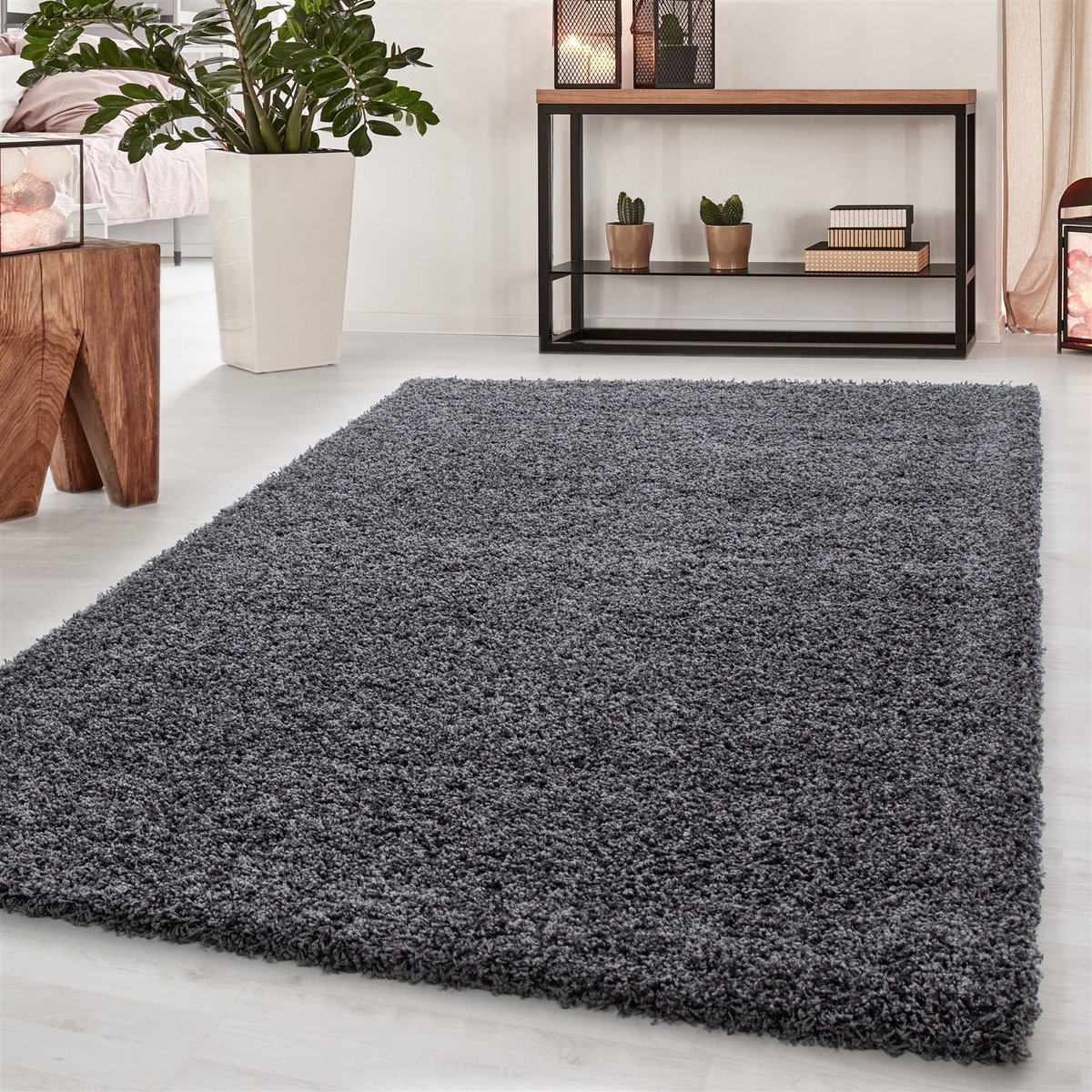 Dream Shaggy vloerkleed hoogpolig rechthoek 80x150cm grijs