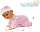 Baby Pop - kan kruipen en dansen - met baby geluiden - Crawling baby -20CM - incl. batterijen