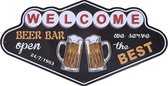 Wanddecoratie - Wandbord - Beer Bar - bier - Mannen cadeautjes - retro - Decoratie - 49 x 36cm Cave & Garden