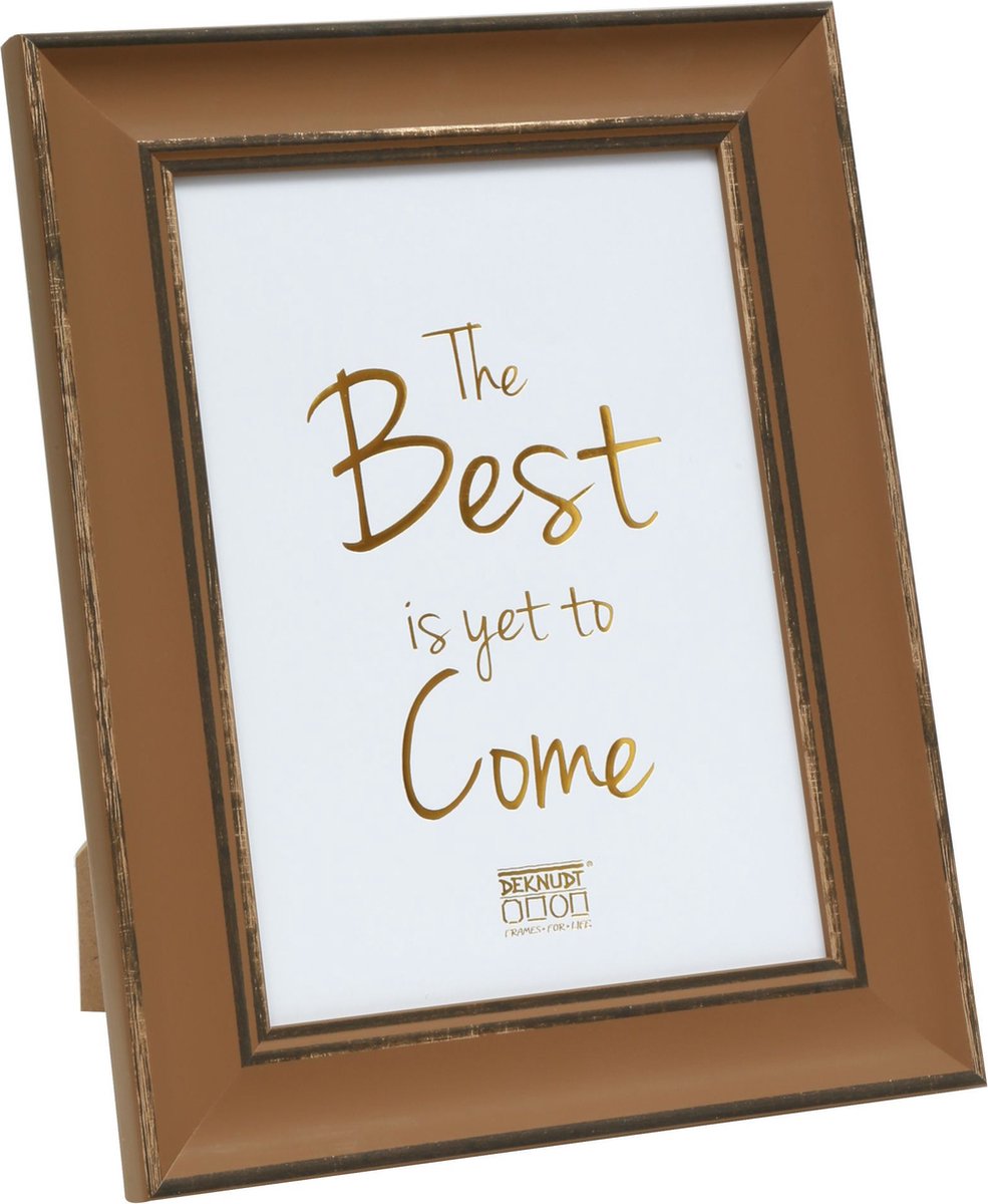 Deknudt Frames fotolijst S46XF3 - bruin met zwarte randen - 13x18 cm