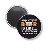 Button Met Magneet 58 MM - A Day Without Beer Is Likeâ€¦ - NIET VOOR KLEDING