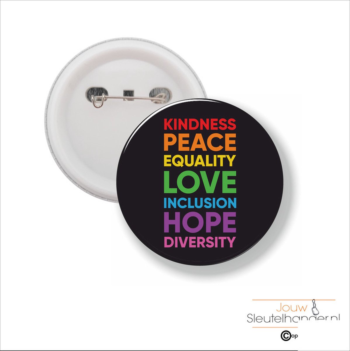 Button Met Speld 58 MM - Kindness