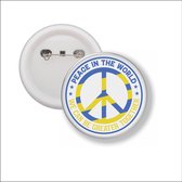 Button Met Speld - Peace In The World - Oekraine Vlag