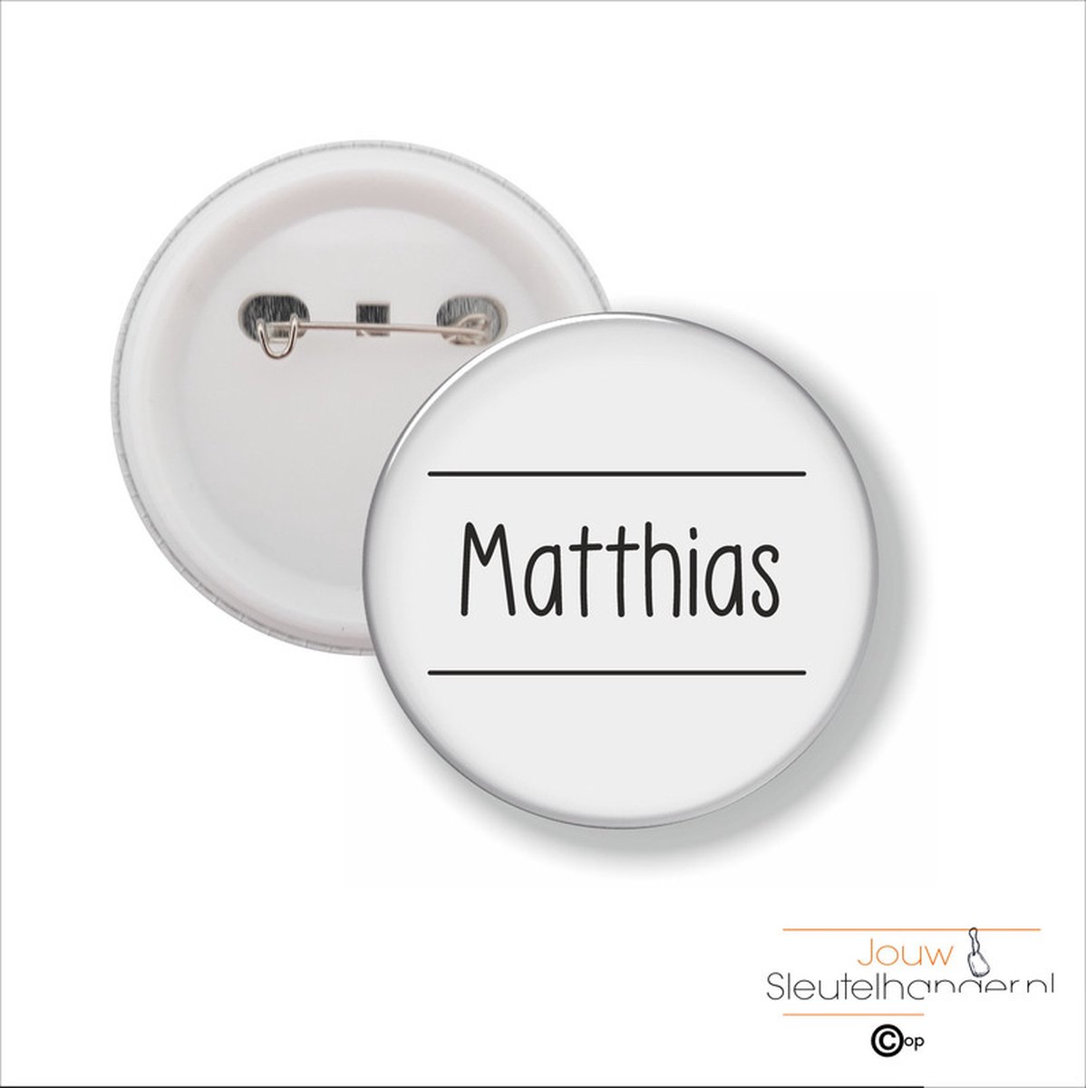 Button Met Speld 58 MM - Matthias