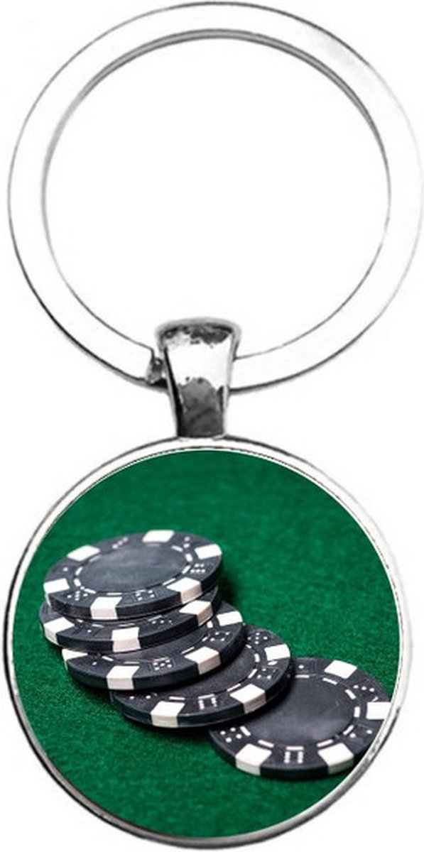 Sleutelhanger Glas - Poker
