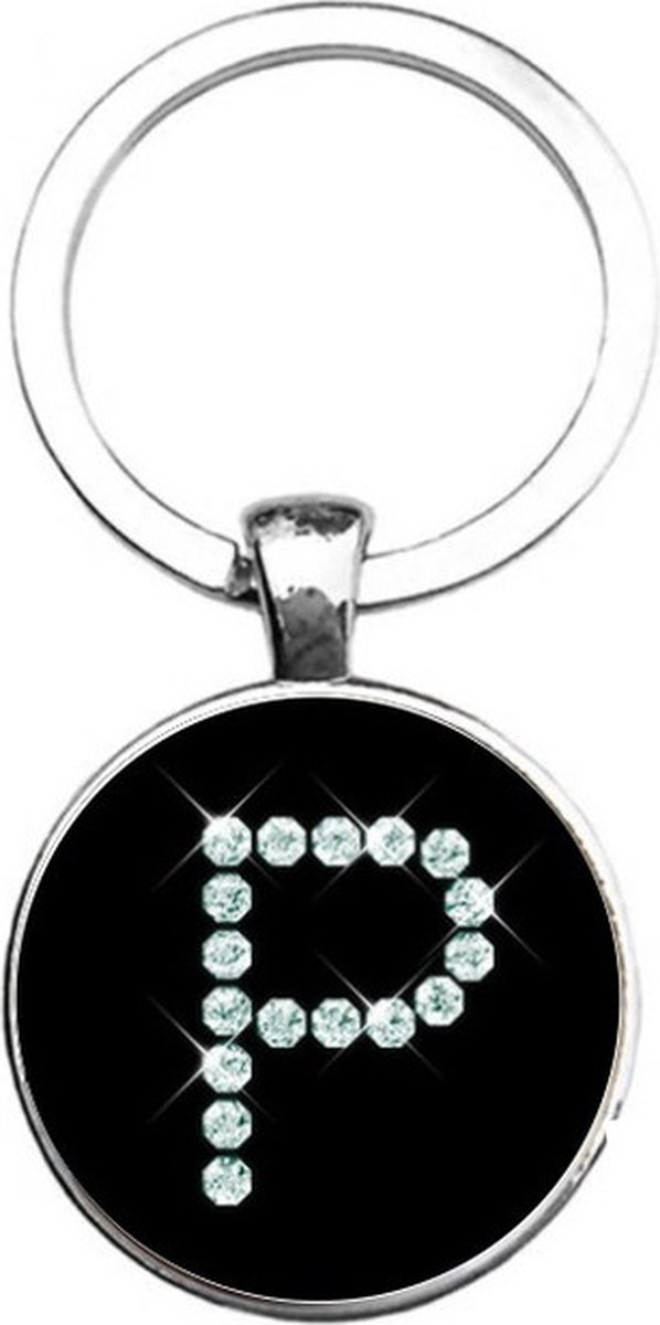 Sleutelhanger Glas - Diamant P