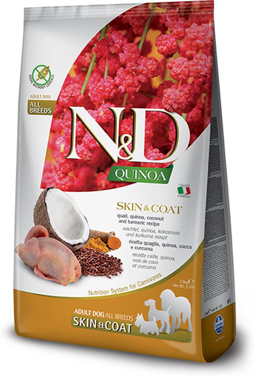 Farmina Quinoa hondenvoeding Skin & Coat Kwartel 7 kg