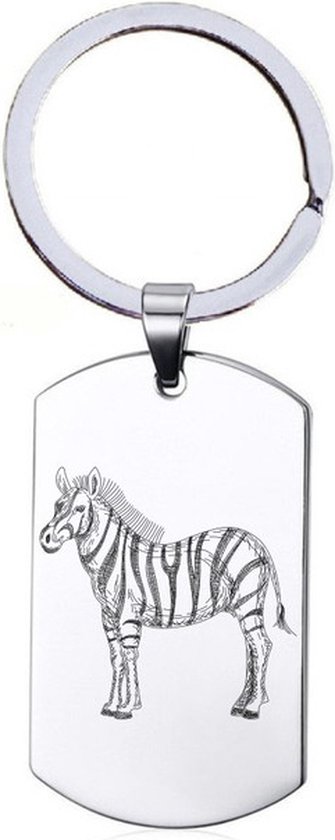 Sleutelhanger RVS - Zebra