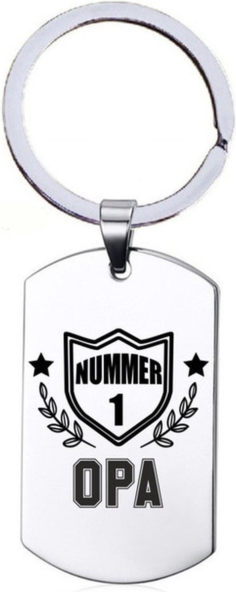 Sleutelhanger RVS - Nummer 1 Opa