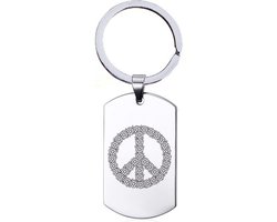 Sleutelhanger RVS - Peace