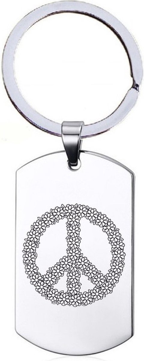 Sleutelhanger RVS - Peace