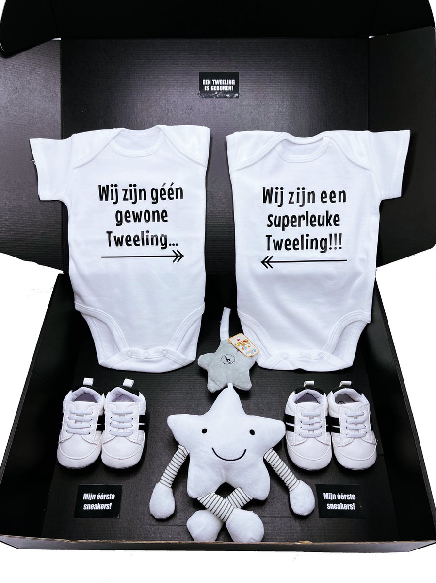 Kraamcadeau tweeling - romper - muziekmobiel- kan ook rechtstreeks worden verstuurd - tweeling - twins