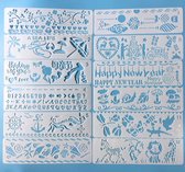 Bullet Journal Flexibele Plastic Stencils - 12 stuks - Templates - Diversen - Merry Christmas - Happy New Year - Strand - Zee - Schelpen - Bloemen - Letters - Dieren - Sjablonen - 5,8 x 20cm - Handlettering toolkit - Knutselen - Decoratie