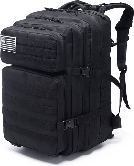 YOREPEK 45L Militaire Rugzak Mannen, Tactische Rugzak, Grote Capaciteit Outdoor Leger Rugzak, Waterdicht Leger Aanval Survival Tactische Rugzak voor Kamperen Trekking Wandelen Jagen, Darkcamo