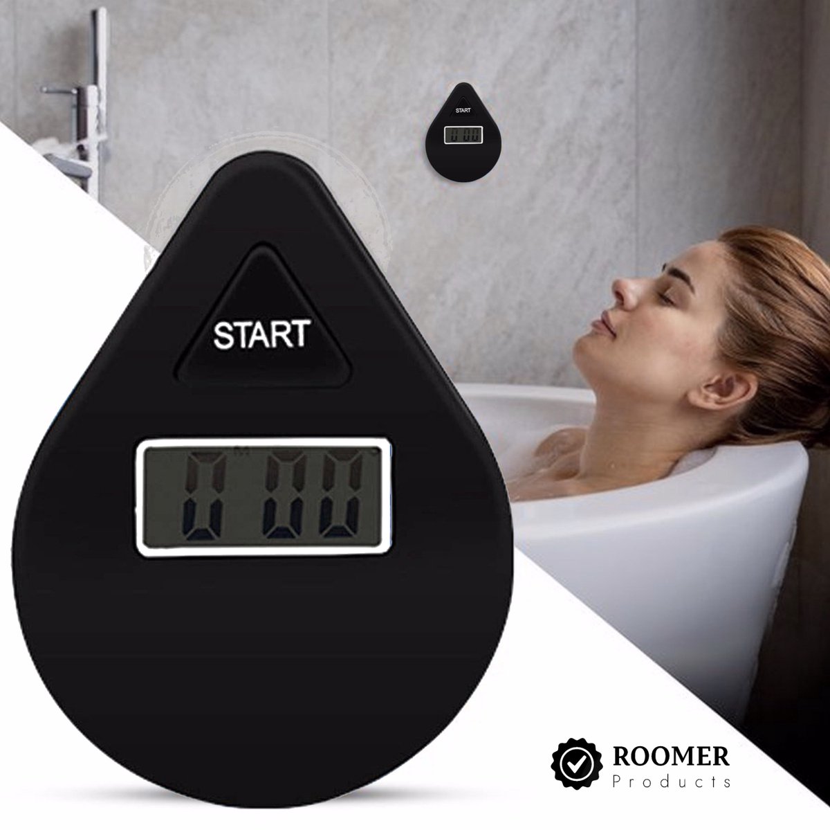 Douche Timer Zwart - 5 Minuten - Douche Wekker - Shower Timer - Douche Klok - Water besparend - Milieubewust